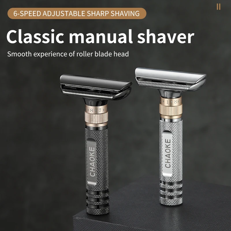 Big Beard Manual Shaving Razor, Traditional Safety Double-Edge Razor Blades, Men's Shaving Razor