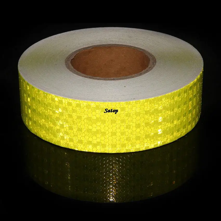 

5cmx25m Fluorescent Yellow Reflective Tapes Strong Adhesive PVC Warning Tapes Reflector Stickers For Bicycle Road Marking Trucks