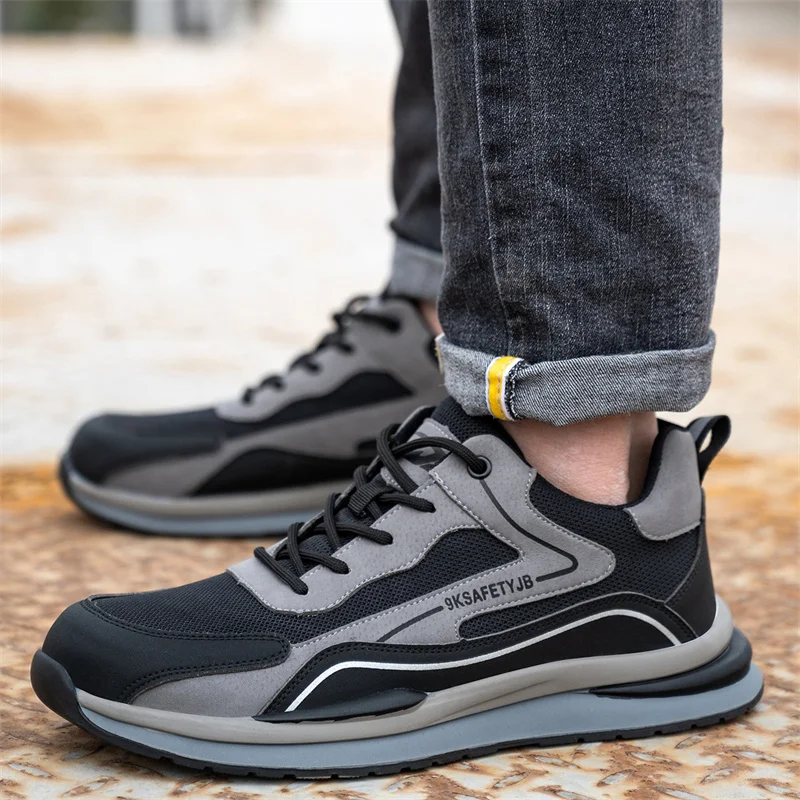 Non-slip Work Safety Boots For Men Steel Toe Cap Protective Shoes Puncture-Proof Work Shoes Sneakers Breathable Safety Shoes