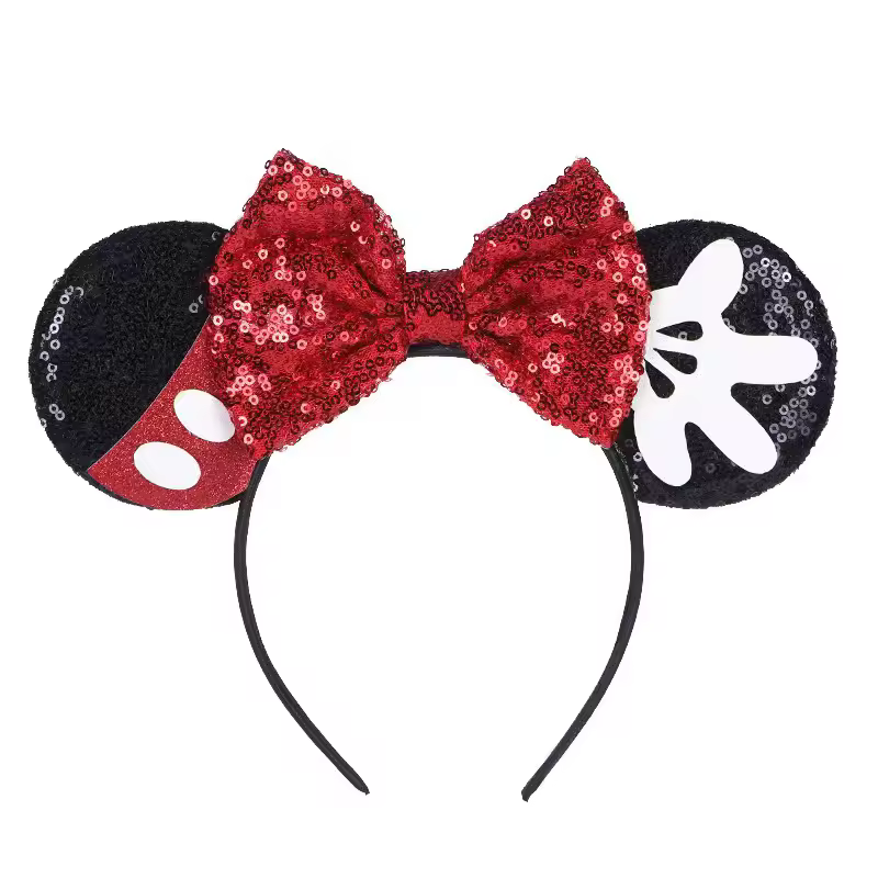 Mouse Headband Cartoon Ears Sequin Bows Hairband Party Cosplay Hair Accessories Children Adults Toys Gift - Image 4