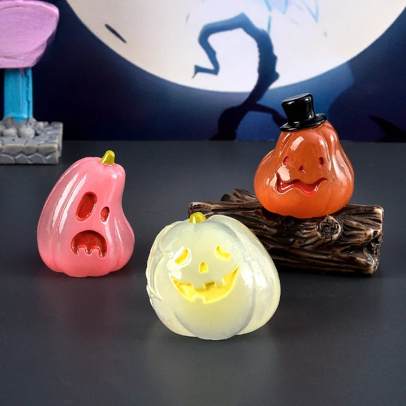 6Pcs, Luminous, Halloween, Pumpkin, Ghost, Refrigerator Deco Stickers. DIY, Micro Landscape Decoration, Photo Frame Decoration