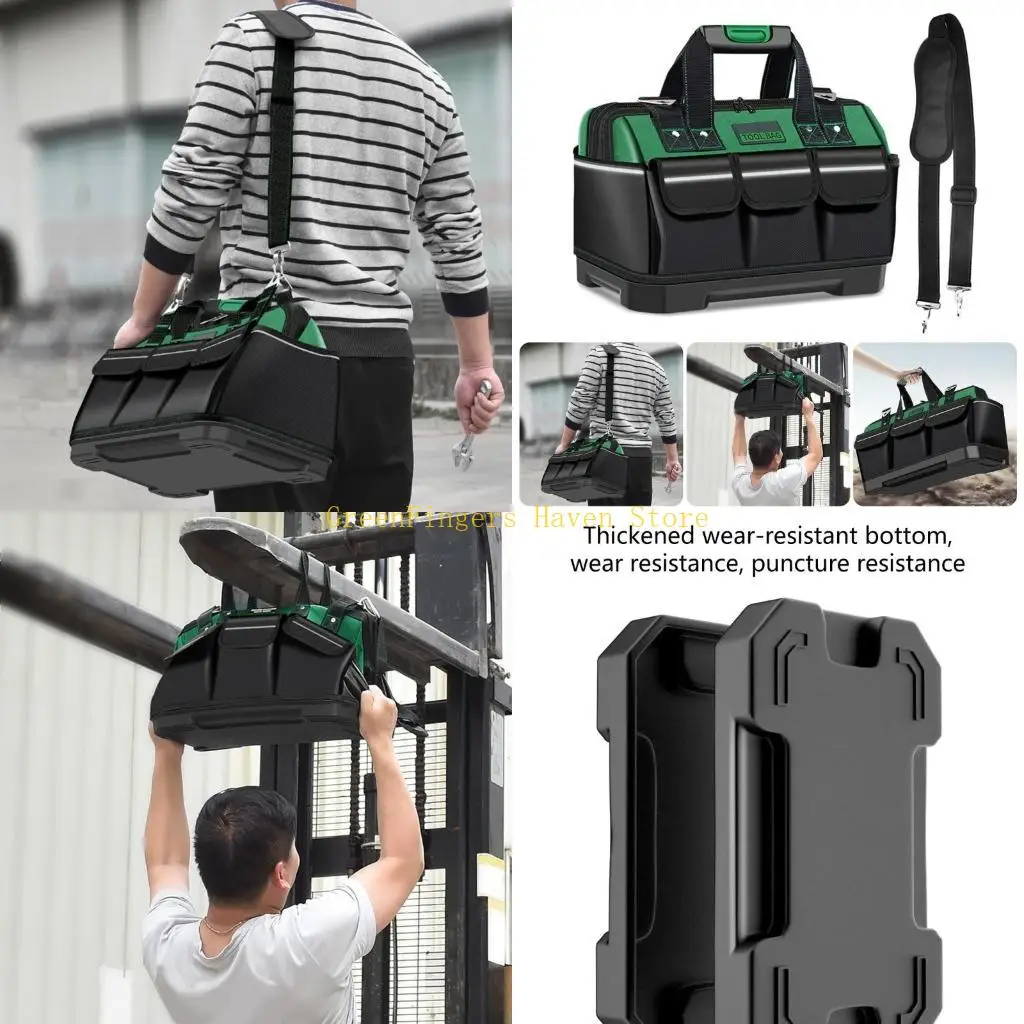 F68D Большая емкость 16 -дюймовых носителей инструментов с несколькими карманами и отражающими полосками