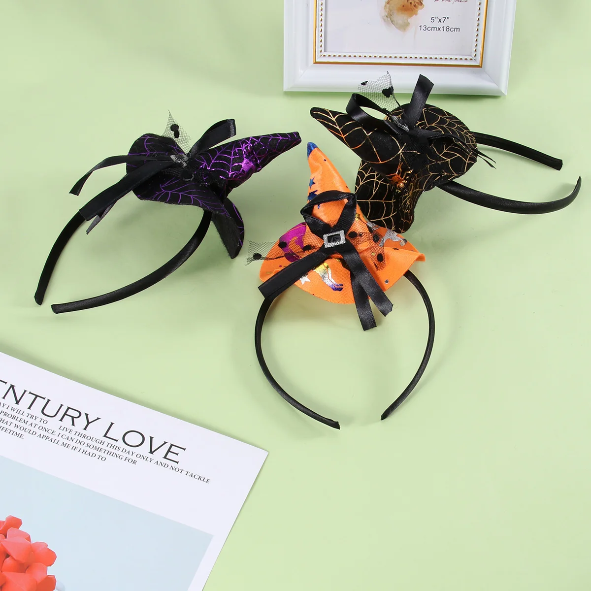 

3pcs Witch Hat Headband Halloween Hair Accessories For Girls Party Costume Headband Masquerade Cosplay Accessory Durable One
