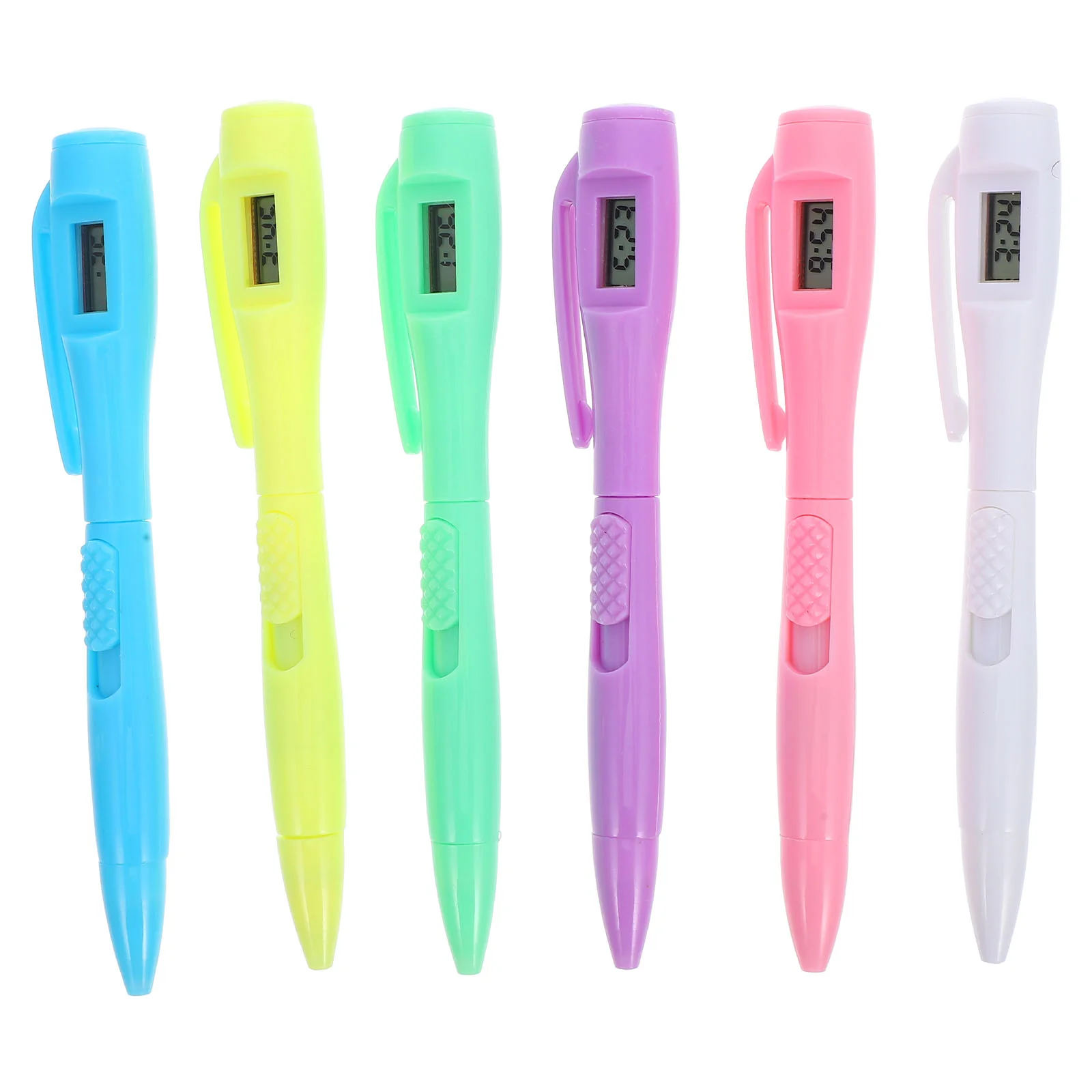 

6 Pcs Chronograph Ballpoint Pen Writing with Clock Timer Fine-tipped Study Tool Plastic Note-taking