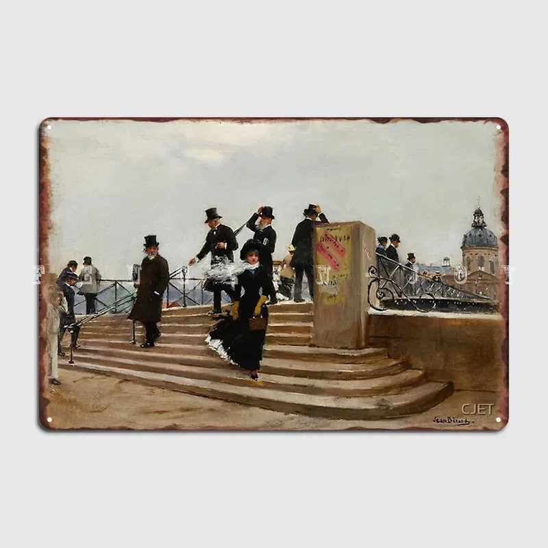The Bridge Of Arts Jean Beraud, placas de letrero de Metal, Bar, cueva, pared, cueva, diseño de cartel de estaño