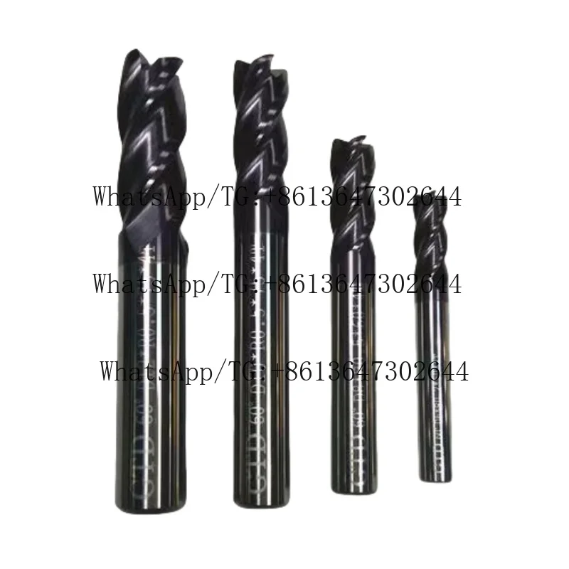 

Square End Mills Carbide 4 Spiral Flute Titanium Coating Length for Milling Metal