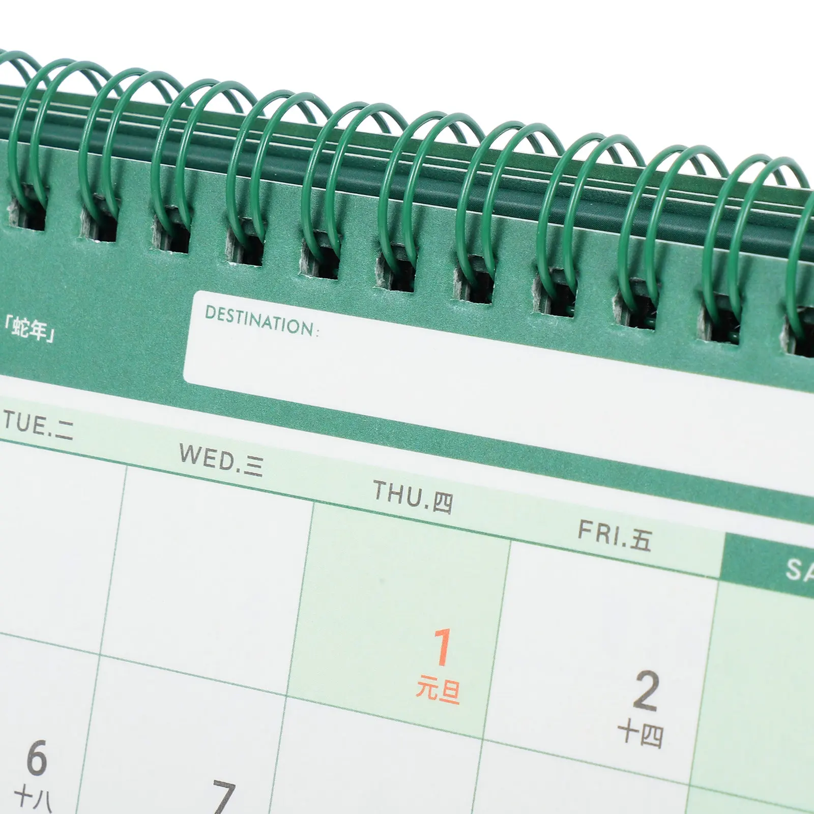 2Pcs Desk Calendar 2026 Standing Flip Desktop Daily Schedule Planner Twin Wire Binding for Office Home Study Green