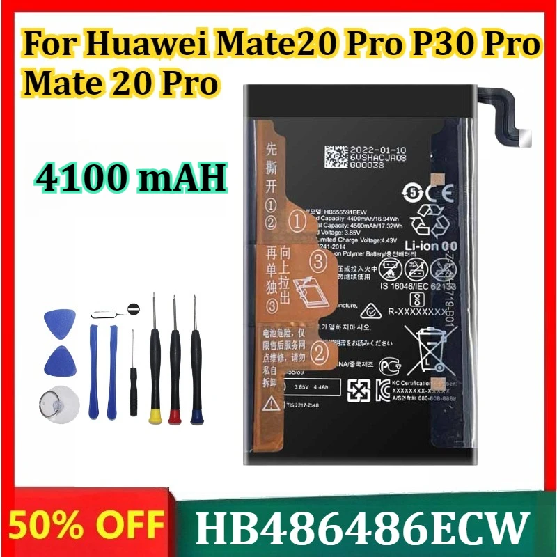 

Brand-New 4100mAh HB486486ECW Mobile Phone Battery For Huawei Mate20 Pro P30 Pro Mate 20 Pro Replacement Batteries