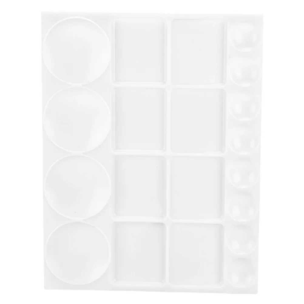 Multi Functional Lightweight Plastic Watercolor Palette Artist Paint Mixing Board Pigment Trays Color Plates Portable