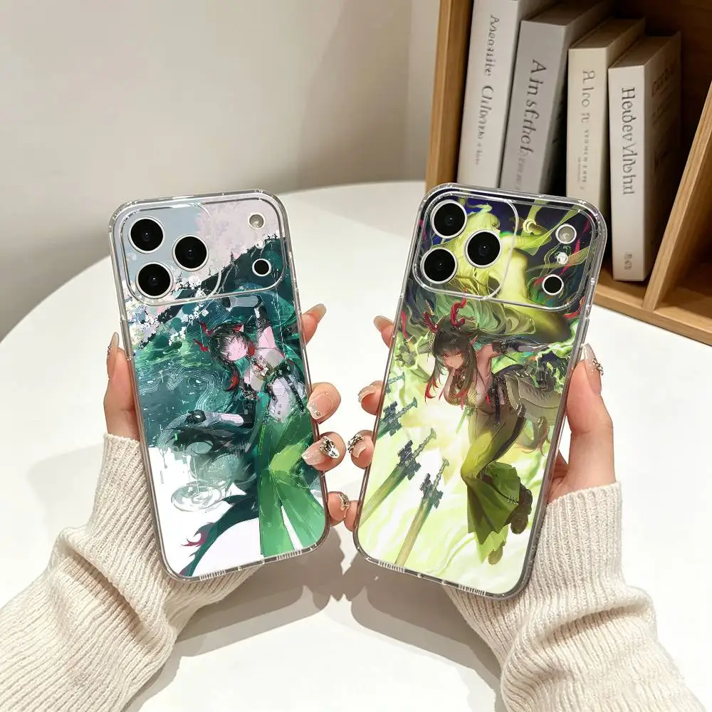 

Zhuang Fangyi A-Arknights E-Endfield Phone Case For iPhone17,16,15,14,13,12,11 ,Pro Max,16/15/14 Plus Transparent Cover