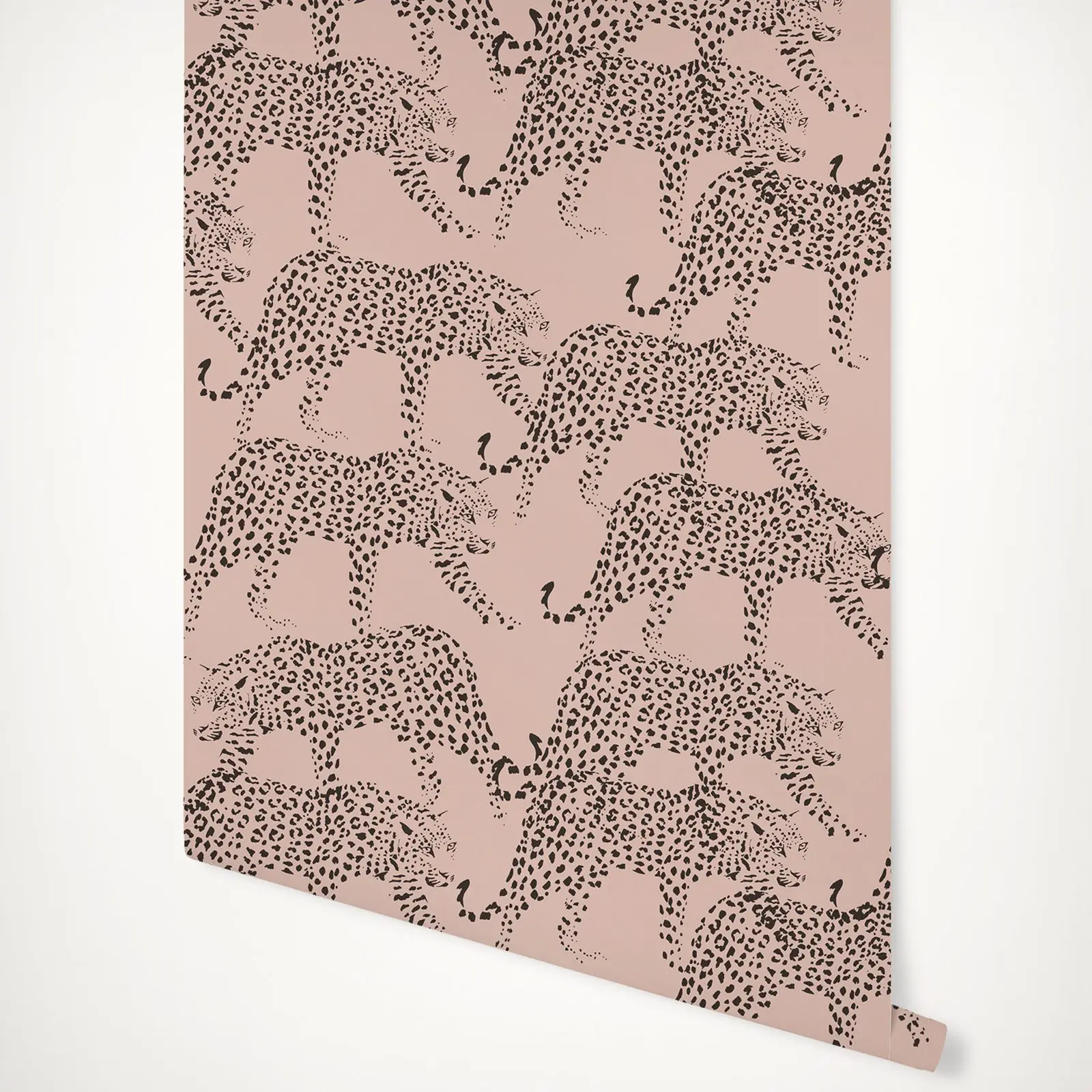 Pink Leopard WallPaper - Leopard wallpaper in Pink - Peel and Stick Wallpaper