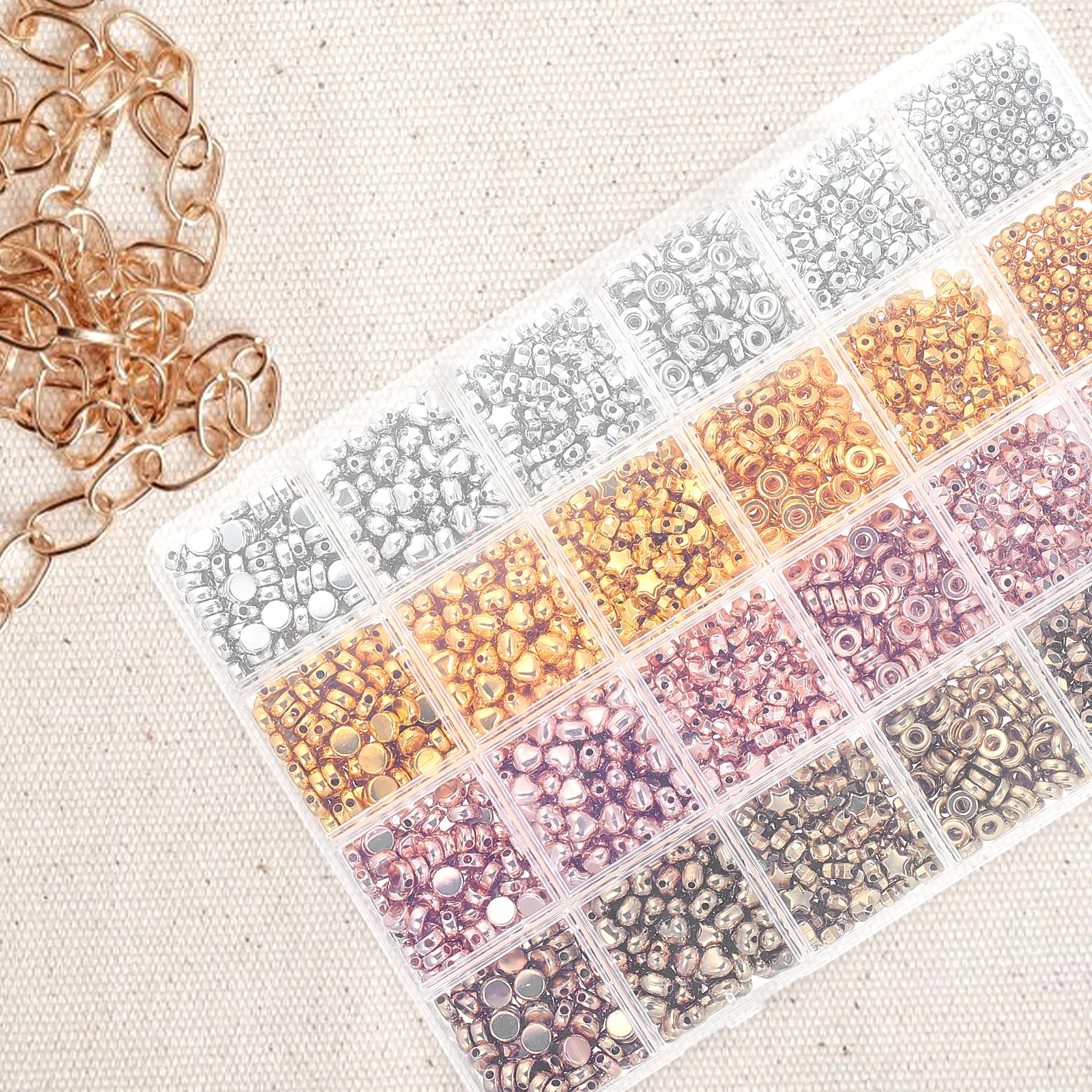 

2160 Pcs Set for DIY Jewelry Making Round Plastic Beads For Diy Loose Beads Spacer Necklace Bracelet Pendant nament