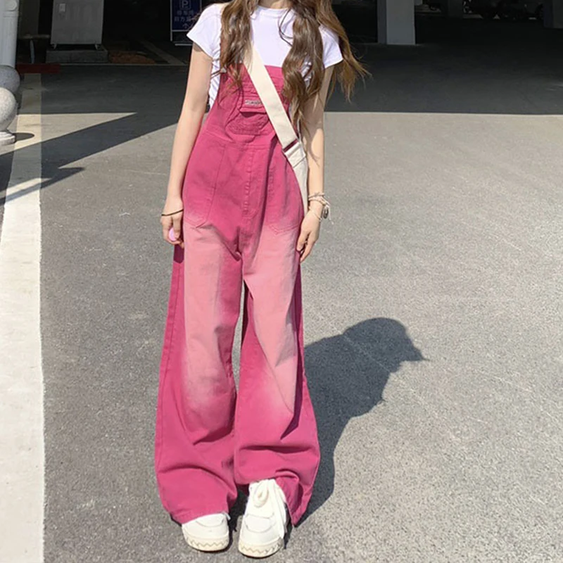 Cute Women Off Shoulder Denim Jumpsuit With Pocket Sleeveless Backless Straight Long Jumpsuits Summer Fashion Romper Streetwear