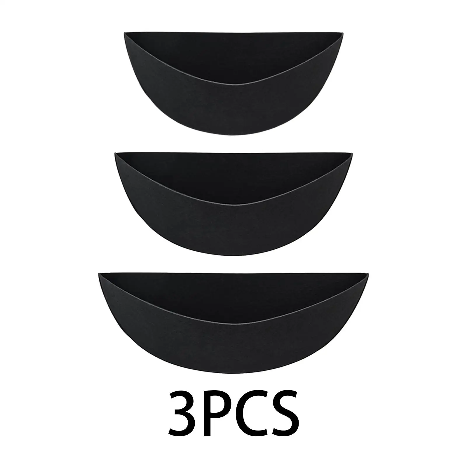 3x3 Pieces Felt Trough Planter Liner Hanging Plant Liner for Living Room Black 12in