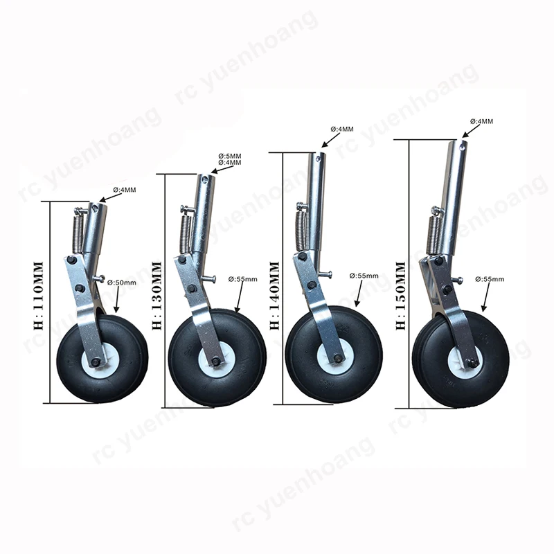 1 szt. Amortyzator ze stopu aluminium chowany podwozie ślimakowe długość 110-150mm dla RC stałopłatowy/wentylator kanałowy Model samolotu