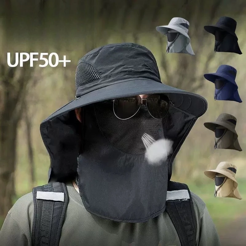 Sombrero de Protección Solar de Verano, Sombrero con Protección Integrada para Rostro y Cuello, Control de Plagas al Aire Libre, Dirigido a Grupos Musculares Sensibles