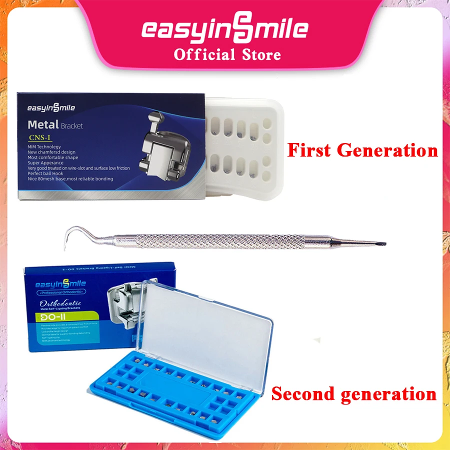 Easyinsmile Dental Orhto Bracket Material for Metal Teeth Self -Ligating  Roth / MBT Mini Braces345 022 High Quality