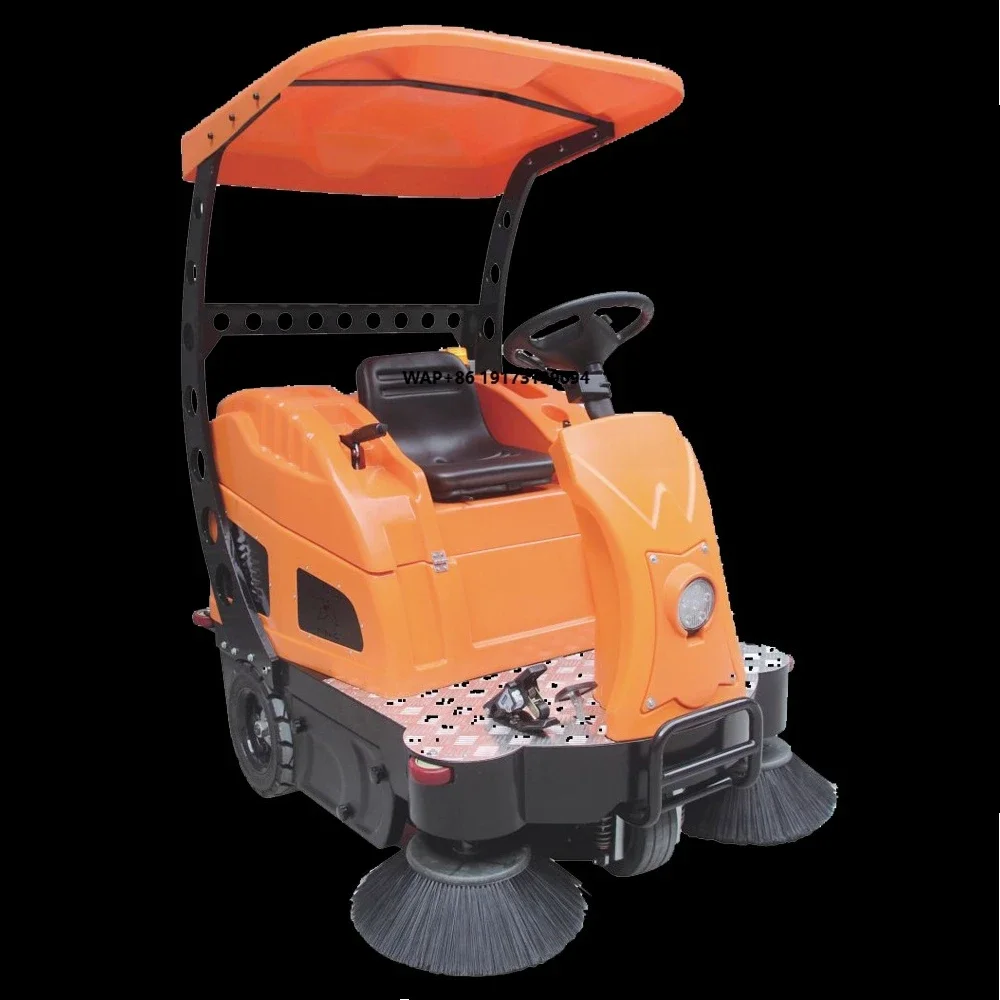 

Industrial Electric Ride-On Floor Sweeper 450/650W Street Road Cleaning Machine With Core Components for Hotels