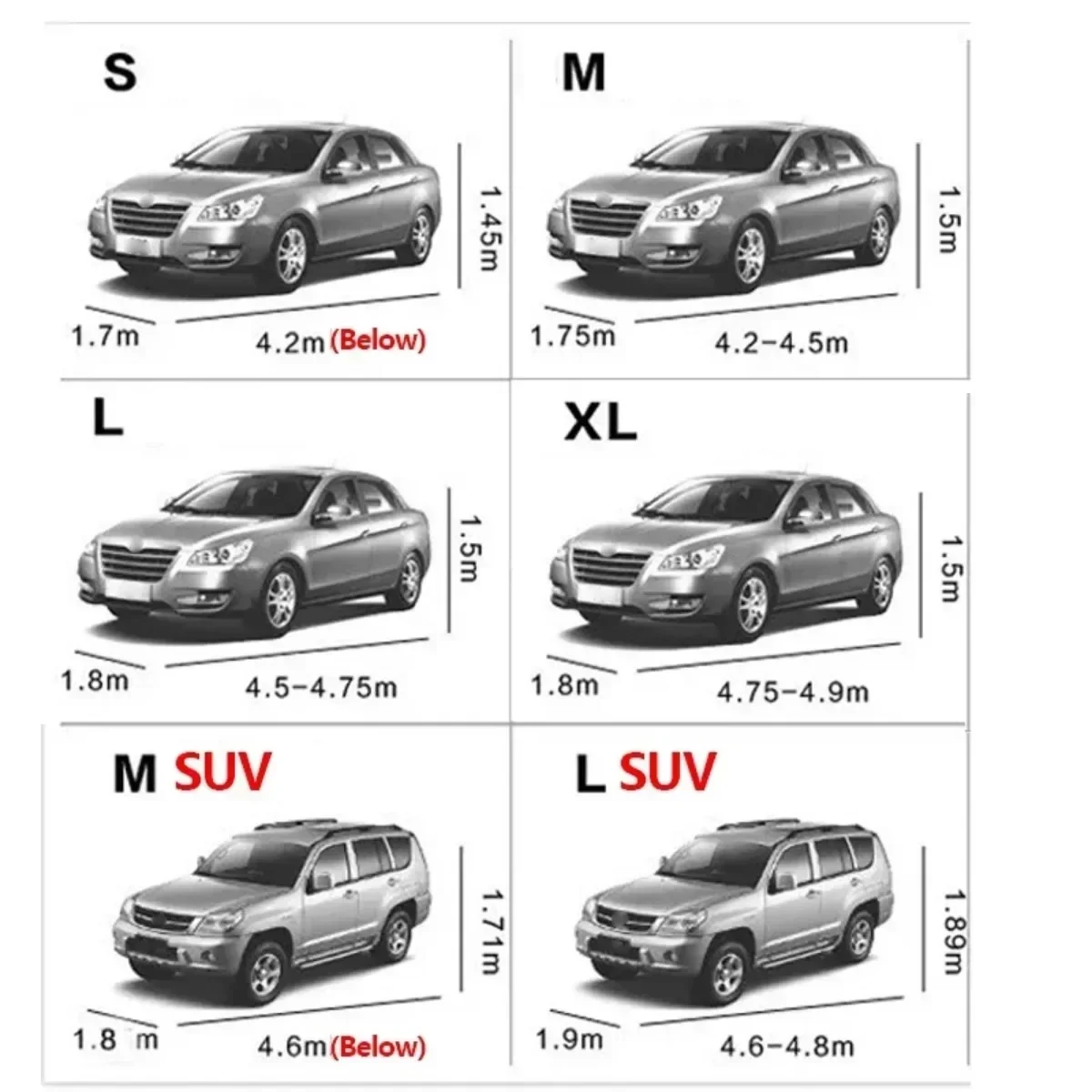Car Cover Waterproof Dustproof All-Season PE Film Coat with Aluminum Protective Sunshade Universal Fit UV Ray Reflection Vehicle image 5