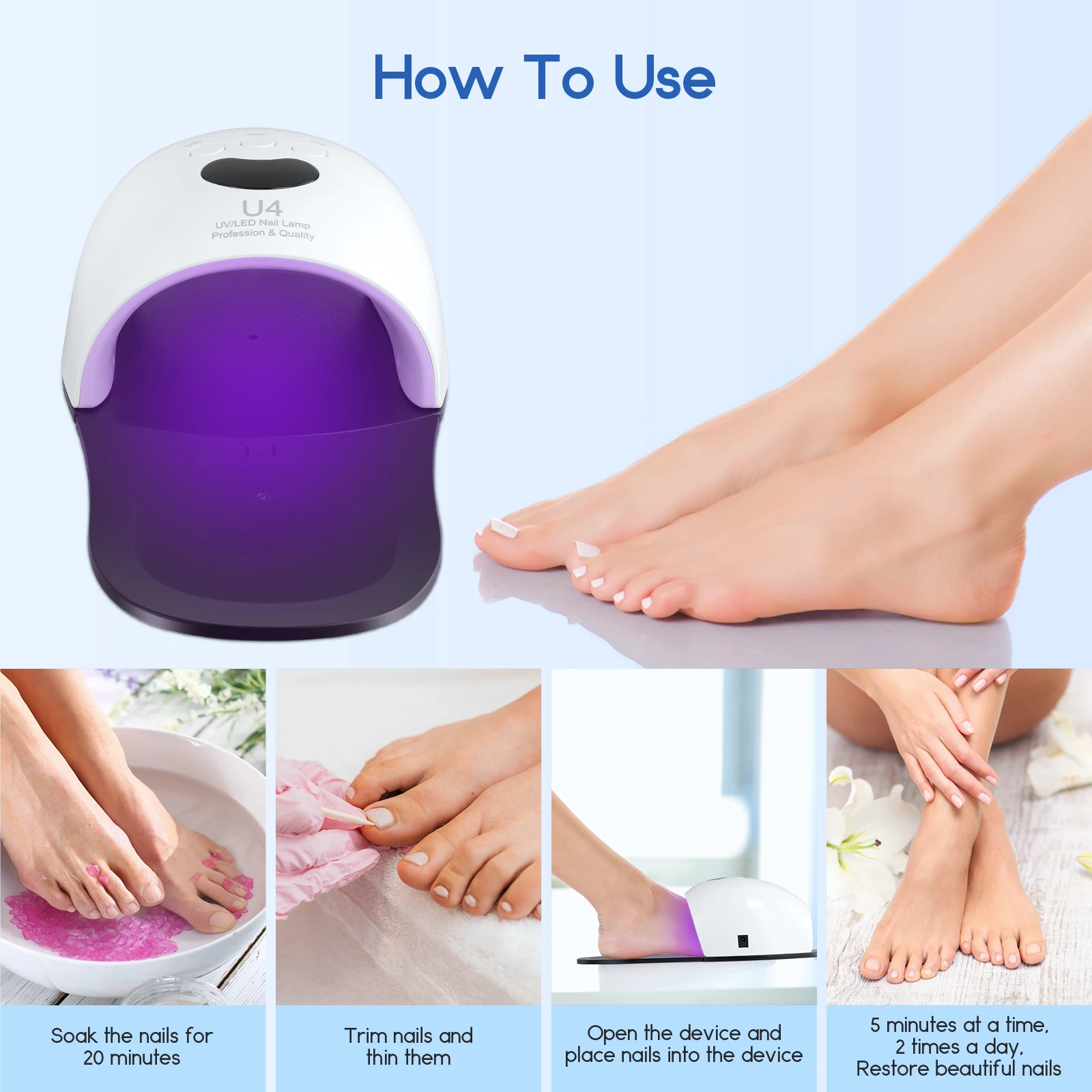 Nail Fungus Cleaning Device For Multiple Toenail Nail Fungus Treatment Device With 905nm Infrared Light Safe And Reliable(UK)