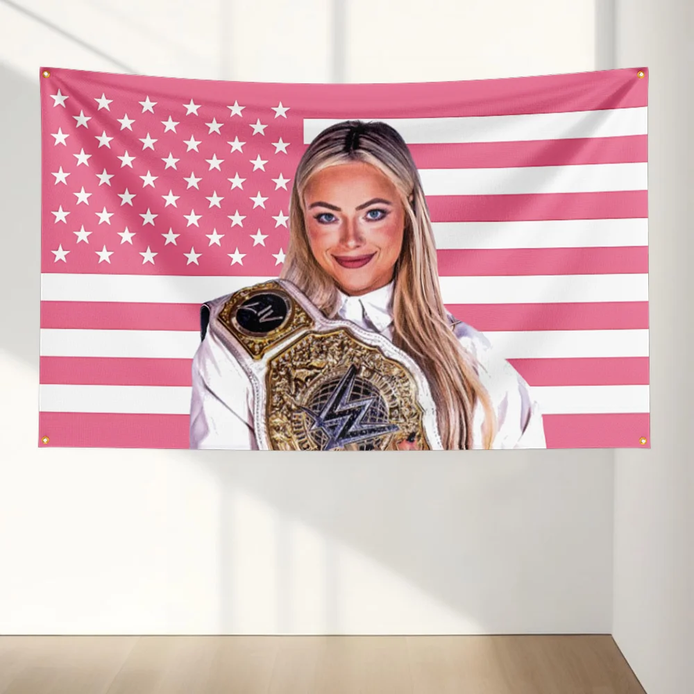 

3×5FT L-Liv-MorganS WWE Wrestler Flag Legend Motivational Wall Poster Gym Tapestry Home Dorm Decor Inspirational Canvas Flag