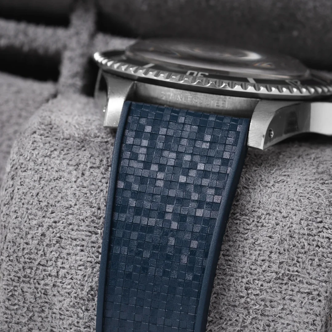 18mm 19mm 20mm 21mm 22mm Mosaic Pattern FKM Rubber Watch Strap Shining Surface Fit For Seiko Universal CTS Watch Strap