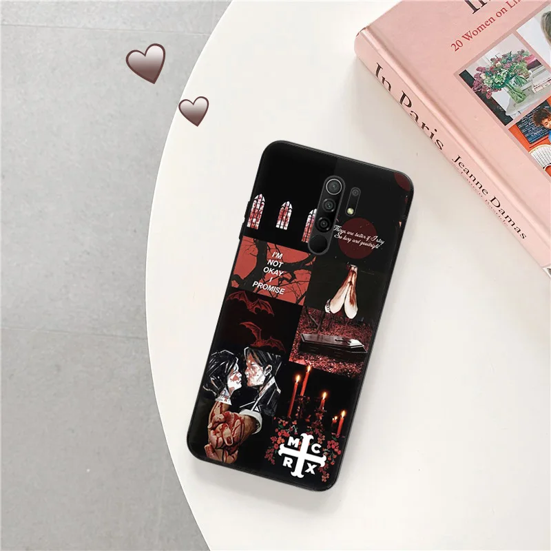 Black Matte Anti-Drop Phone Case For Xiaomi Mi 11 11T 10 10T Lite Note 10 My Chemical Romance Redmi 8 8T 7 K40 Pro K50 K60 Cover