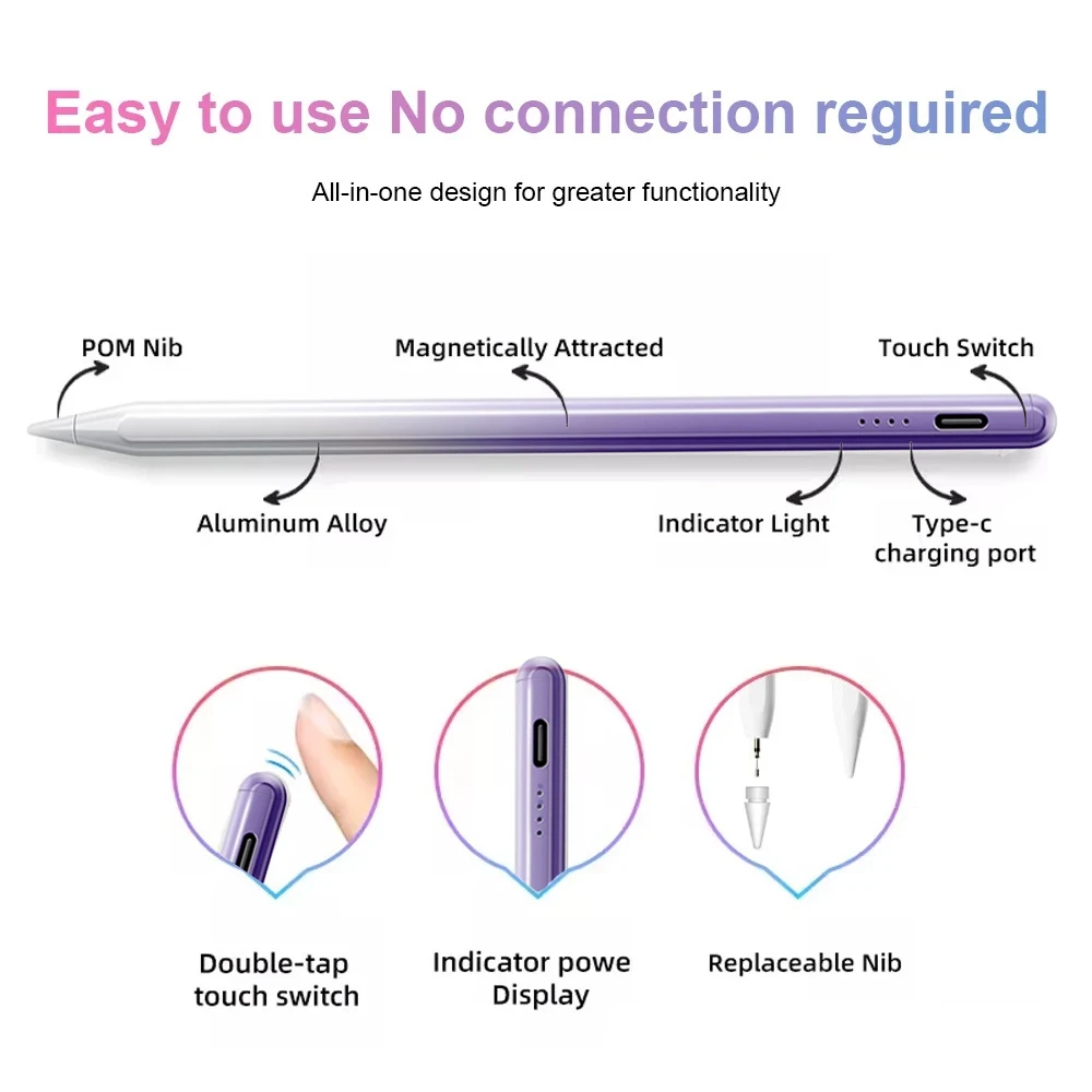 قلم ستايلس عالمي لنظام Android/iOS - قلم رصاص للكمبيوتر اللوحي بشاشة تعمل باللمس بـ 5 ألوان #4