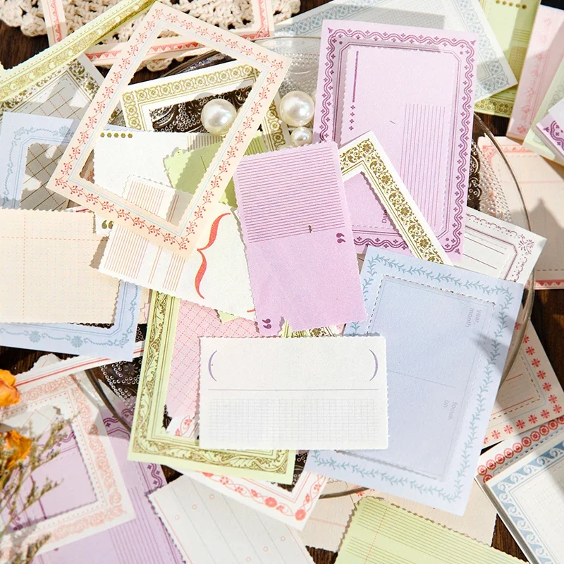 40Pcs Material Note book gentle long letter decorative collage bottoming paper Background message Scrapbooking 100*69MM