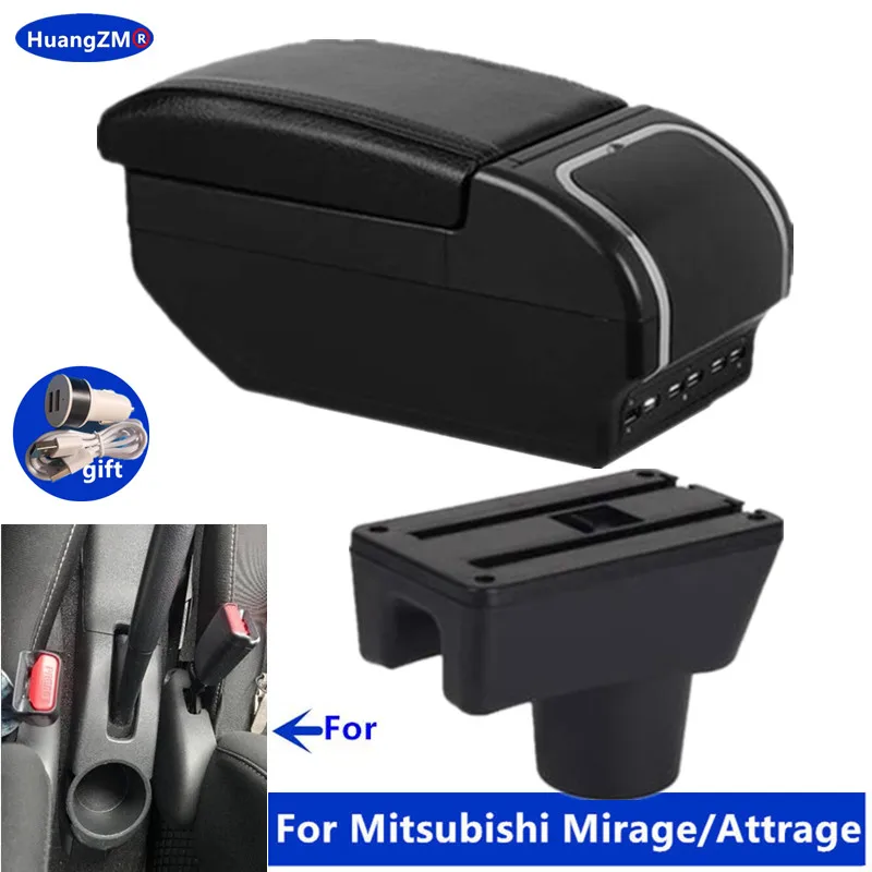 Für Mitsubishi Attrage Mirage Armlehne Für Mitsubishi Mirage Space Star Auto-Armlehnenbox Aufbewahrungsbox Nachrüstteile Auto-Zubehör