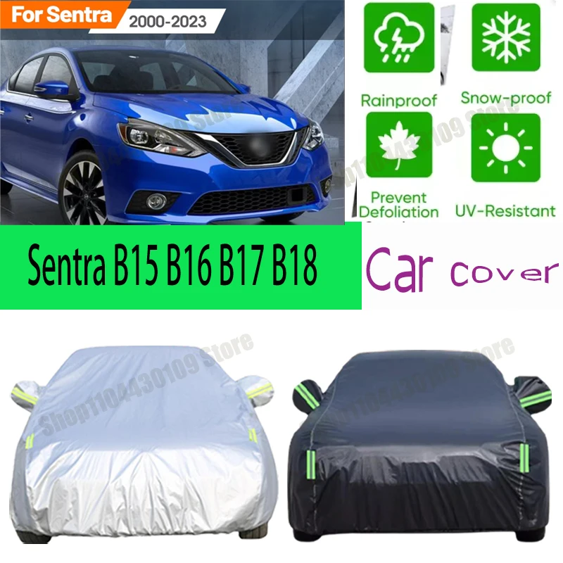 

For Nissan Sentra B15 B16 B17 B18 2000-2023 Outdoor Waterproof Snowproof Sunshade Car Cover 210T Custom Protection Storm Hood