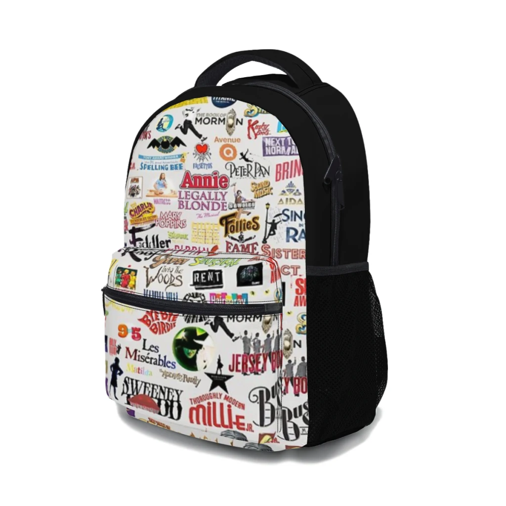 Musical Logos Versatile Backpack Large Capacity Waterproof Backpack Washable Computer Bag Unisex