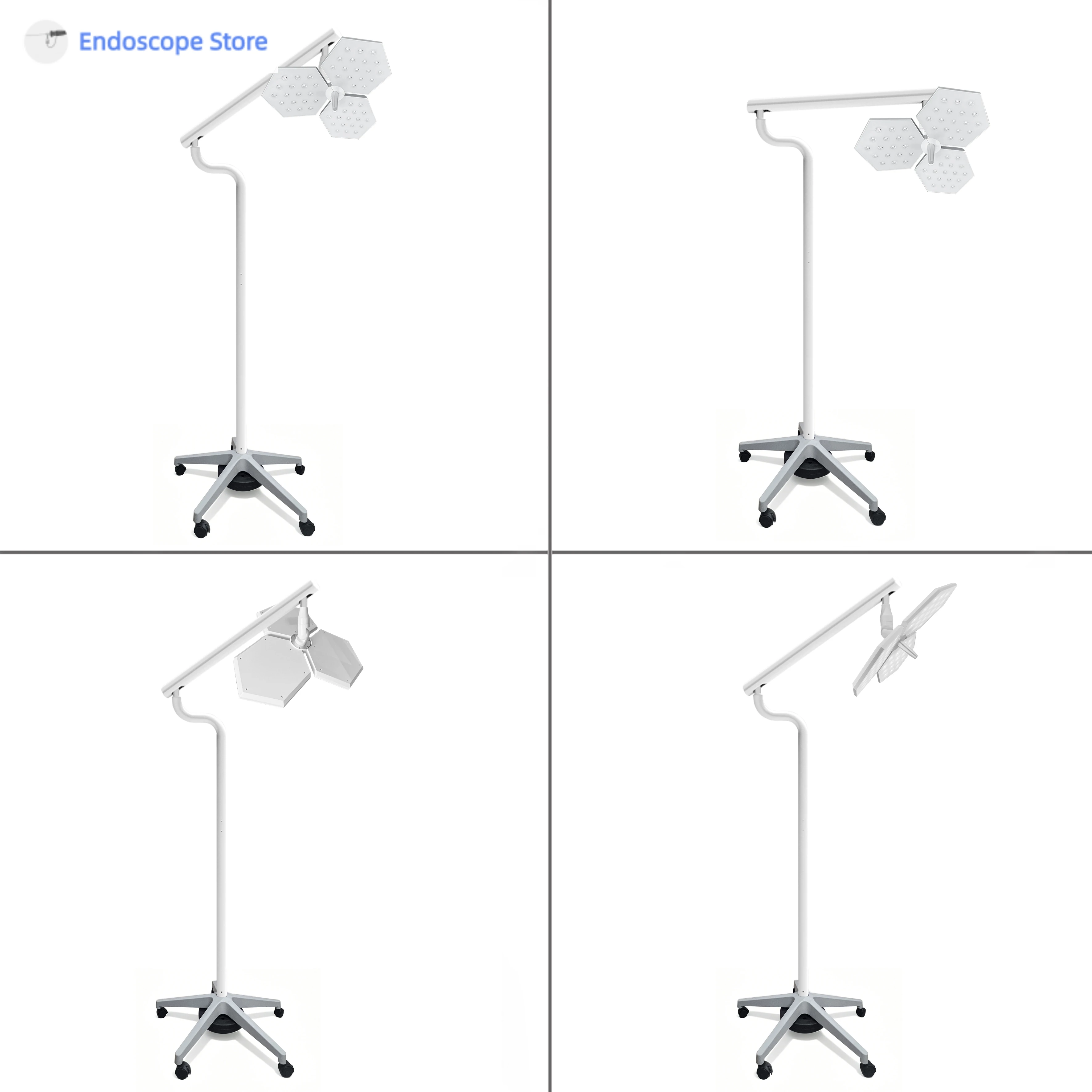 High Brightness Medical Surgical Veterinary Examination Shadowless Move Wheeled Mobile LED Lamp Light Beauty Handle Autoclaved