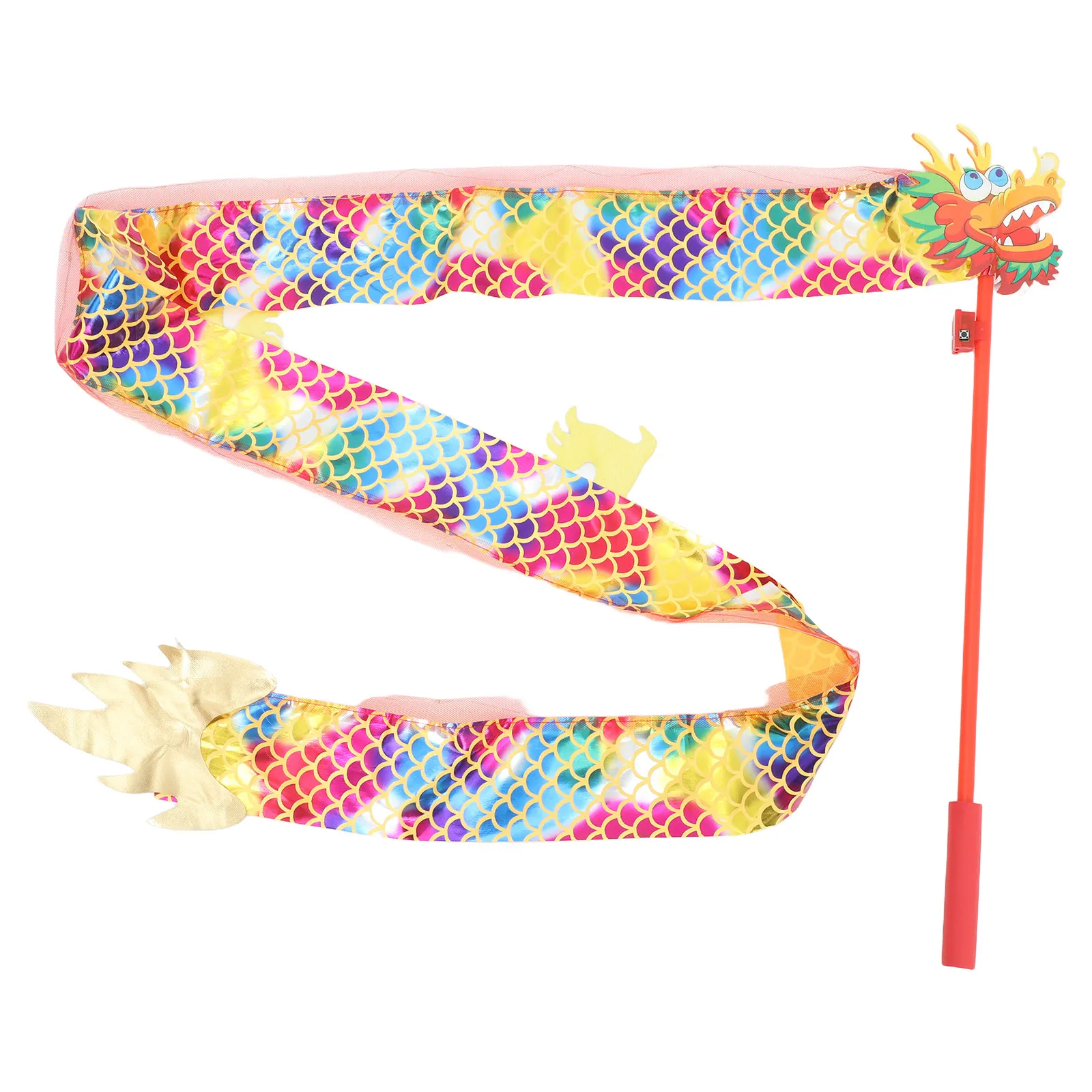 Rhythmic Gymnastics Ribbon Colorful Glowing Dragon Dance Streamer Baton Twirling Training Equipment