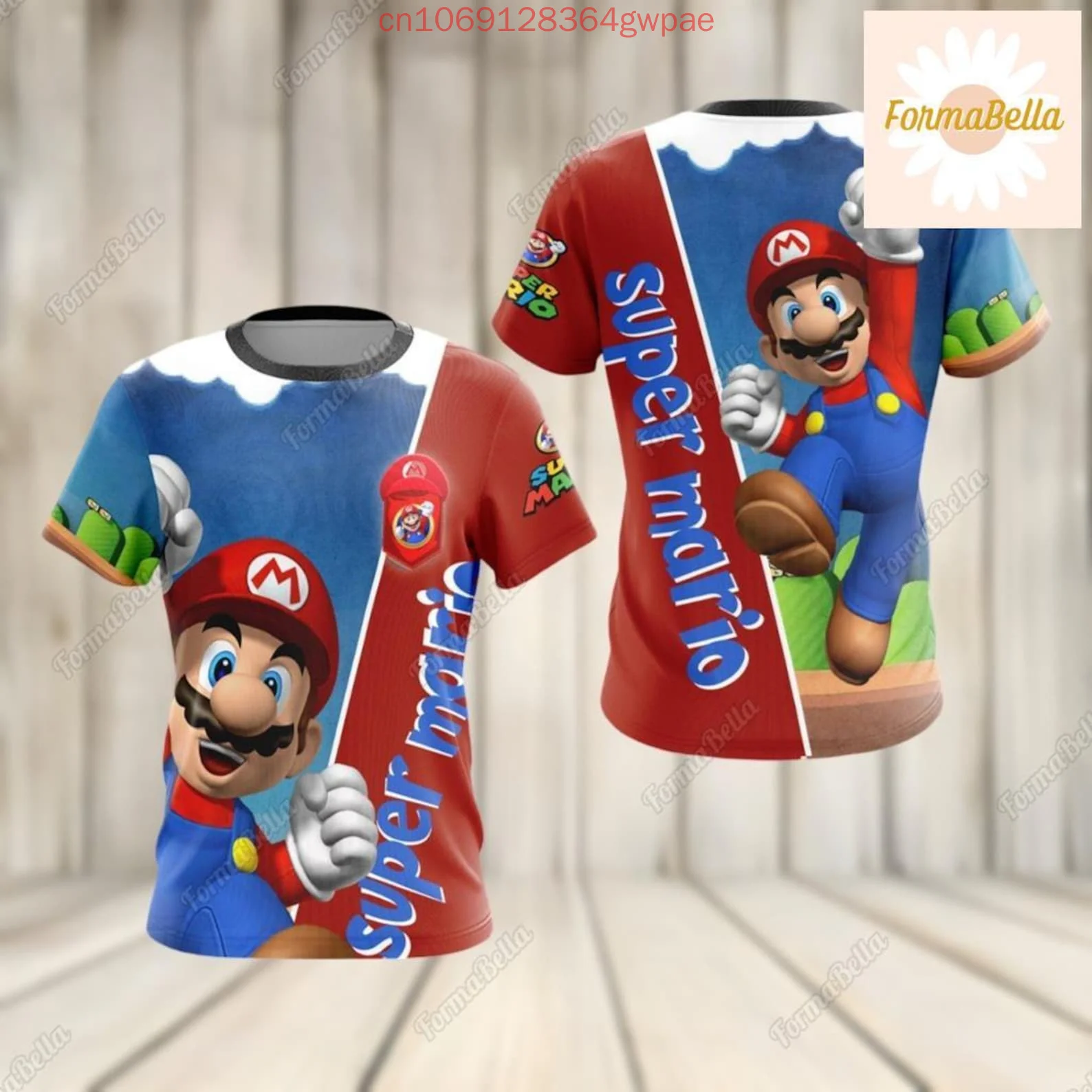 Super Mario 3D Print T-shirt Men's Womens Kids Tops Summer Casual Short Sleeve Tops Princess Peach Browser Yoshi Fashion T-shirt