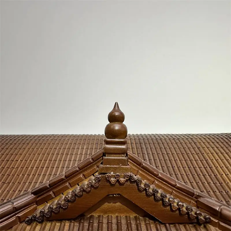 Zen wood carving ancient architectural model living room office study entrance retro ornament