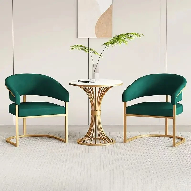 Light luxury table and chair combination Modern simple office Tea Single reception sofa Table and chair