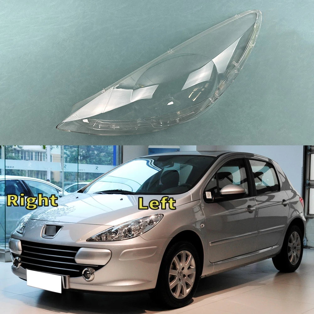 

Чехол для передней фары Peugeot 307 2008 ~ 2013, прозрачный чехол для передней фары из плексигласа, замена оригинального абажура