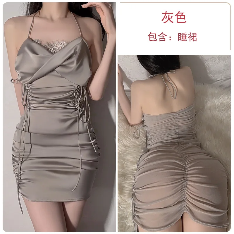 Sexy Back Perspective Lace Nightdress Sleepdress Women Nightgown Summer Nighties Gown Sleepwear Intimate Lingerie image 6