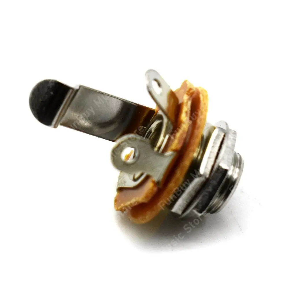20pcs 1/4 inch 6.35Mm Stereo Input Jack Plug Socket for Electric Guitar Bass Guitar Pickup Output Jack Guitar Part