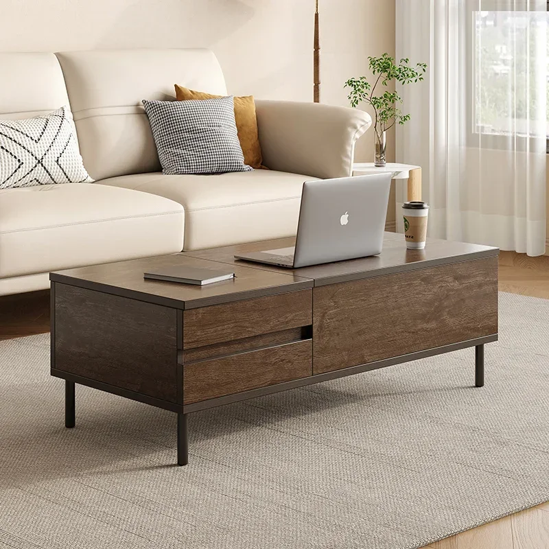 Coffee table lifting workbench multi-functional square desk dining table