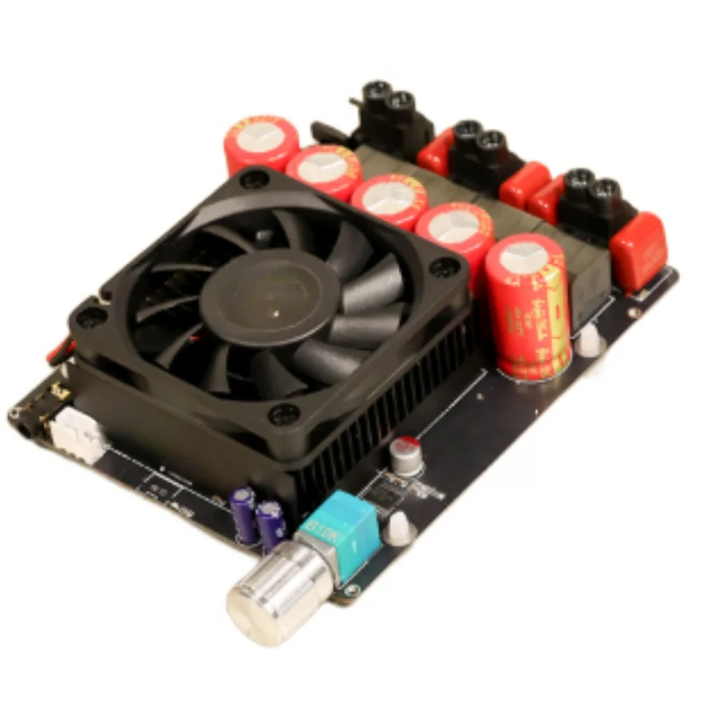 DC Dual Circuit TPA3255 Pure Power Circuit With Adjustable Preamp Gain MCU Smart Protection & Advanced Cooling System