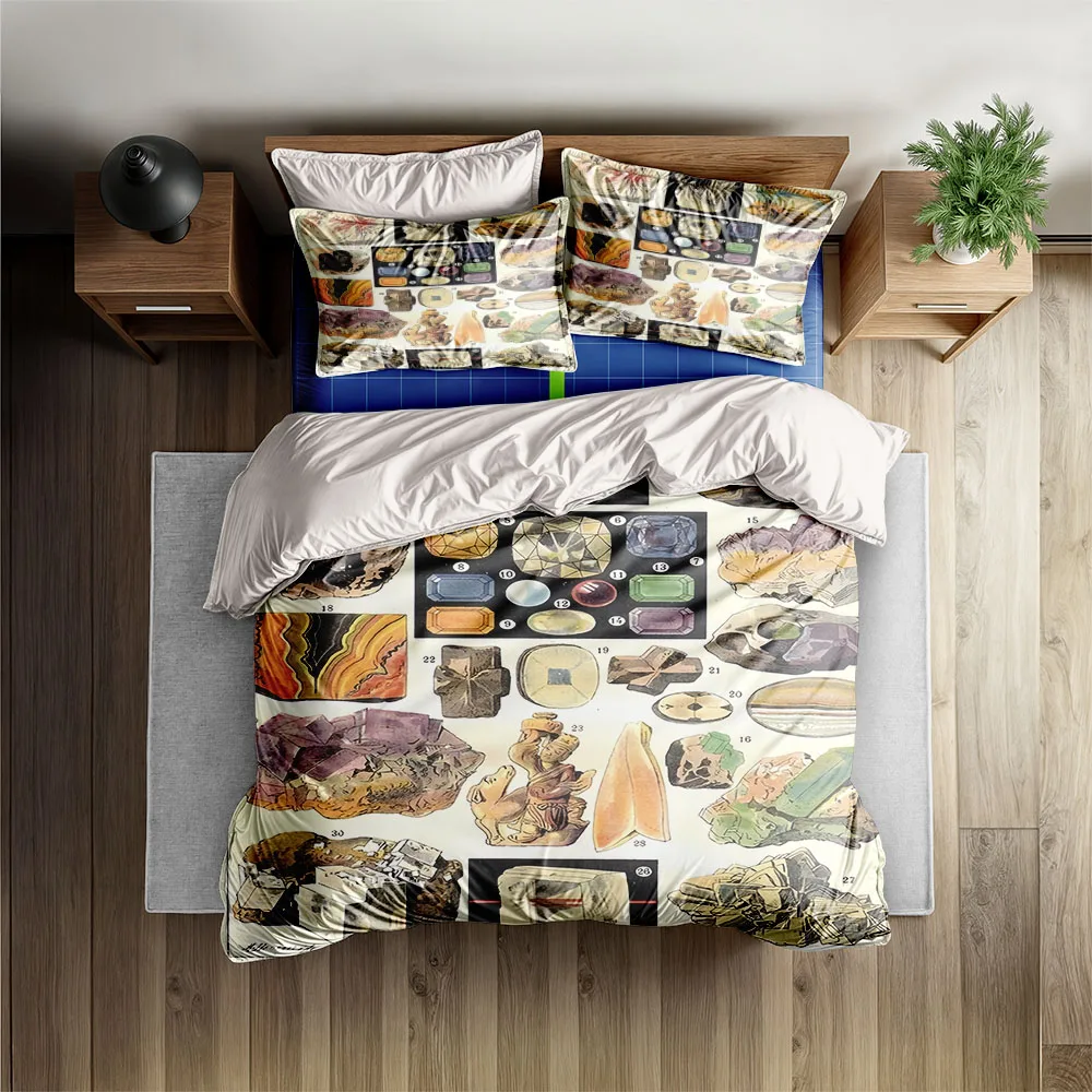Jewelry Gemstone Mineral List Duvet Cover Set King Queen Double Full Twin Single Size Bed Linen Set