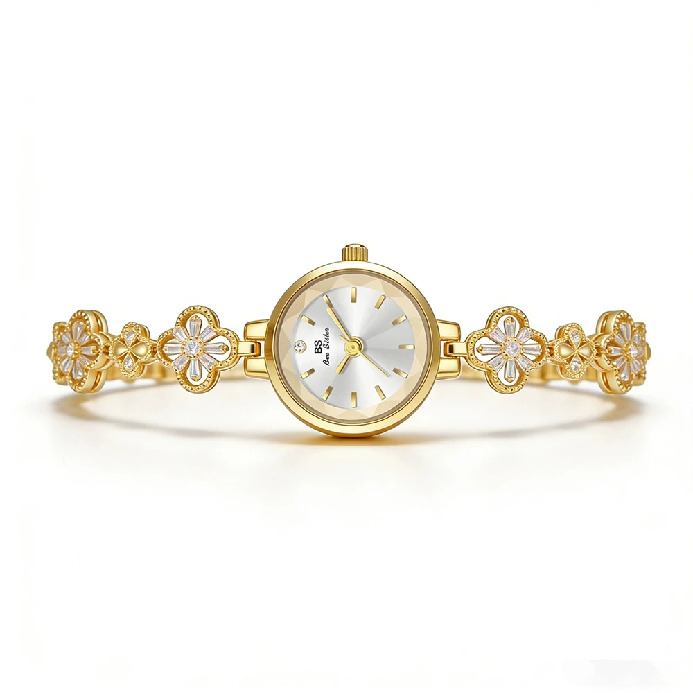Bee Sister High-end Luxury Woman Watch Niche Gold Silver Chain Watch Elegant Wristwatches Quartz Ladies Watches