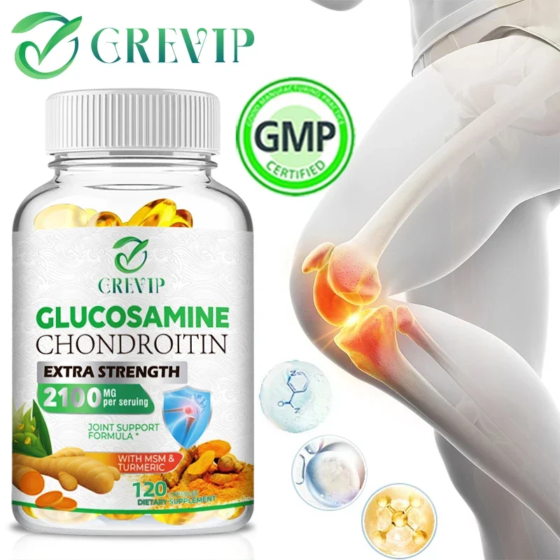 Complexe MSM Glucosamine ChonLevitin-Supplément de soutien articulaire, prend en charge la santé articulaire et la mobilité avec la quercétine et la broméline