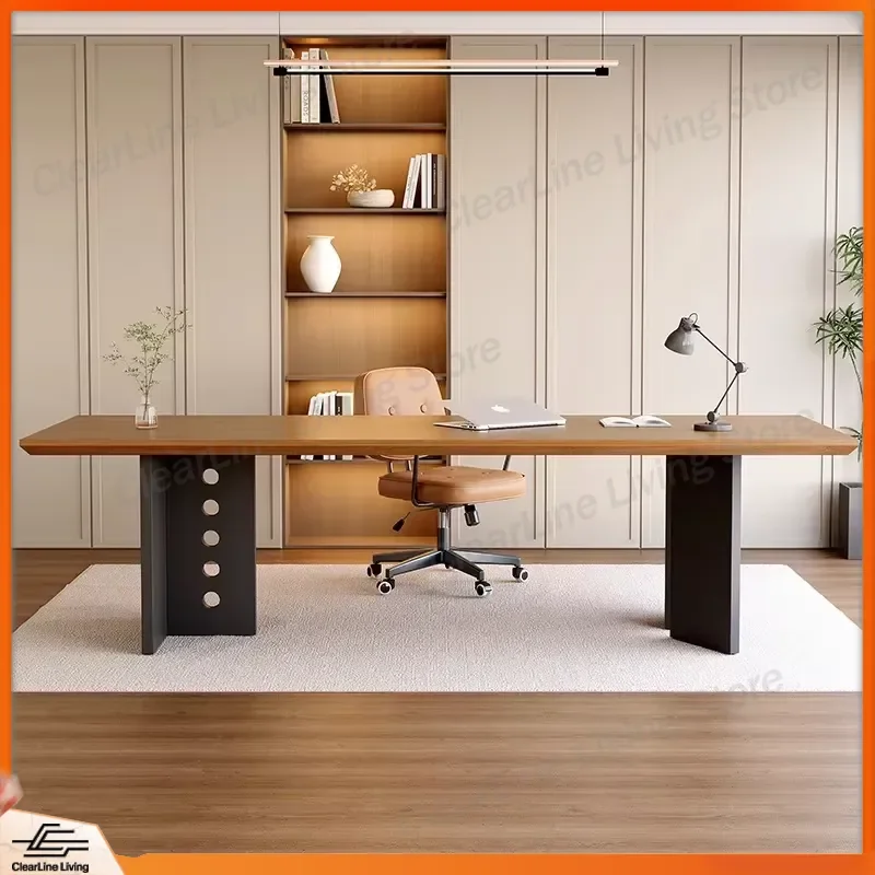 Modern Solid Wood Desk Home Office Computer Table Simple Study Workbench Creative Writing Desk for Bedroom Living Room
