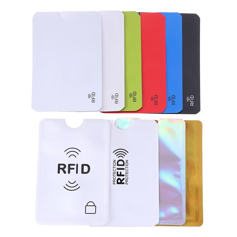 

10PCS Aluminium Foil Card Holder Credit Card Protector Secure Sleeve NFC Shielded Card Holder AntiDegaussing ID Bank Card Holder