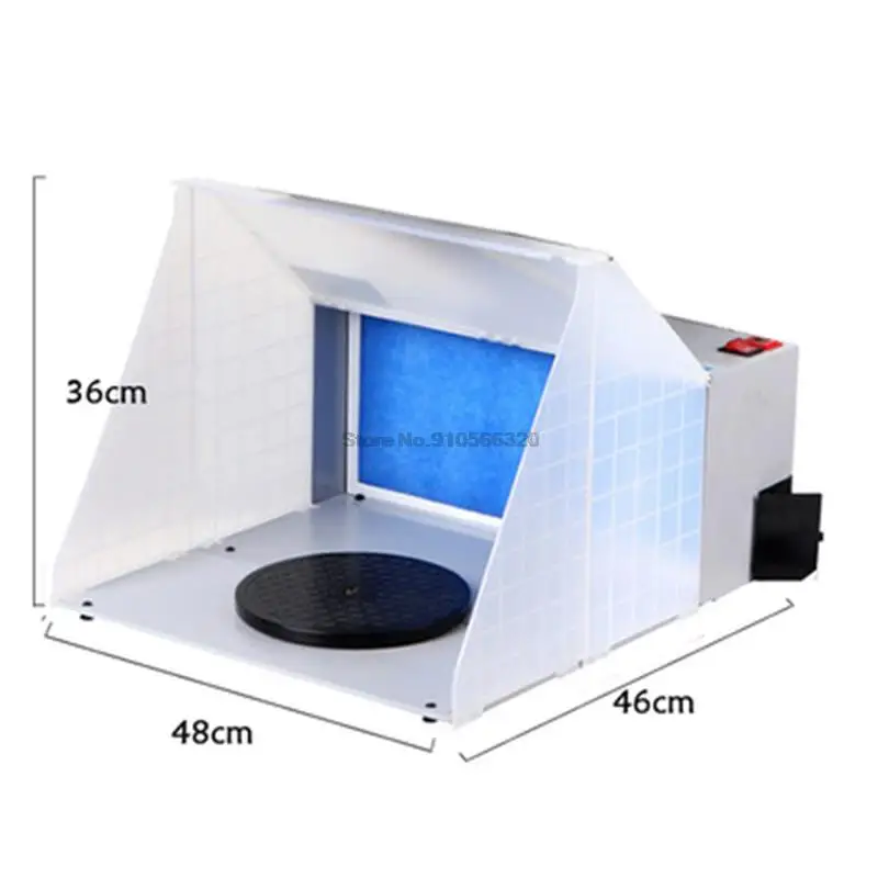 25W HS-E420DCK Portable Airbrush Spray Booth Set Foldable Paint Spray Extractor Exhaust Filter For Model Hobby Crafts 100-240V