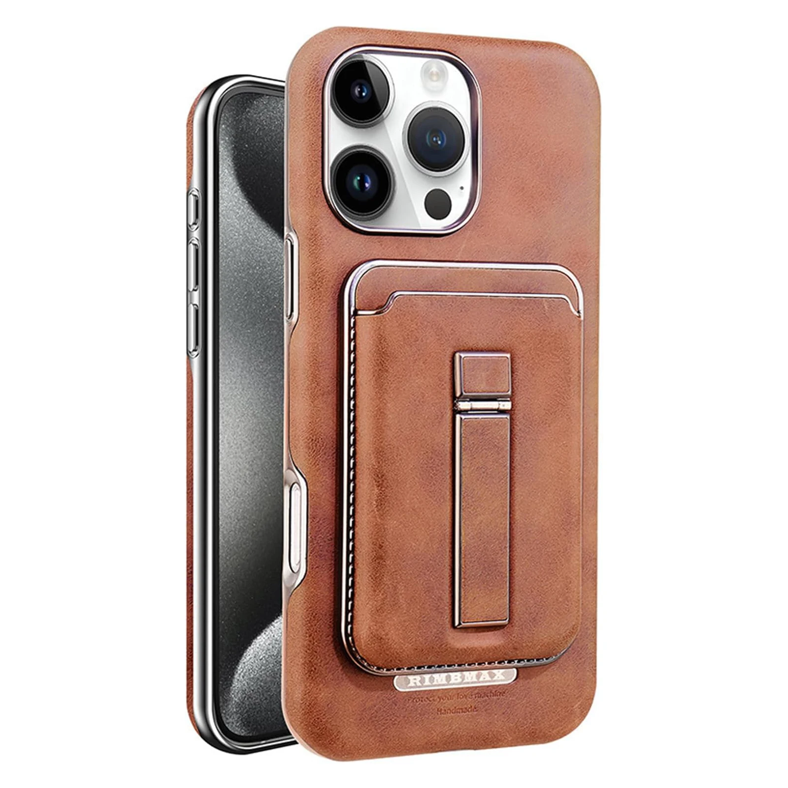 

Съемный магнитный чехол-кошелек для iPhone 16 Pro Max/16 Pro/16 Plus/16 - гальваническое покрытие с подставкой | Кожаный чехол в стиле ретро для бизнеса