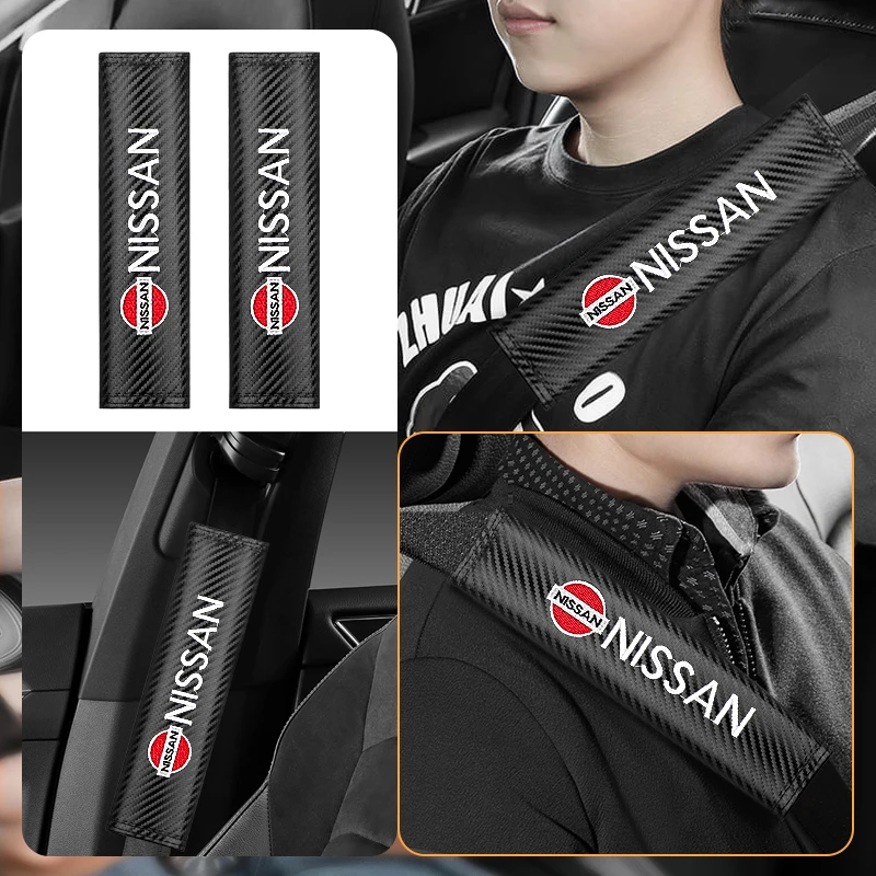 

For Nissan Qashqai Juke Tiida X-trail 350Z Rogue Murano Sunny Altima Car Seat Belt Cover Safety Belt Cover Pad Auto Accessories